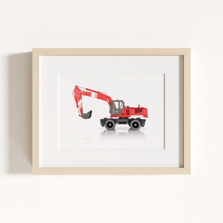 Construction Vehicle Wheel Excavator Art
