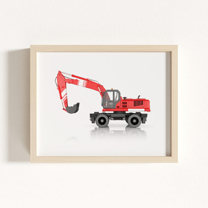 Construction Vehicle Wheel Excavator Art