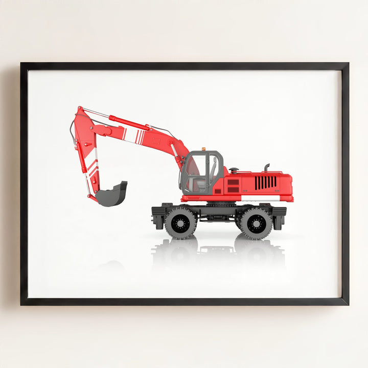 Construction Vehicle Wheel Excavator Art