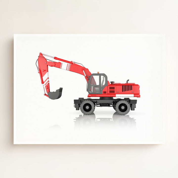 Construction Vehicle Wheel Excavator Art