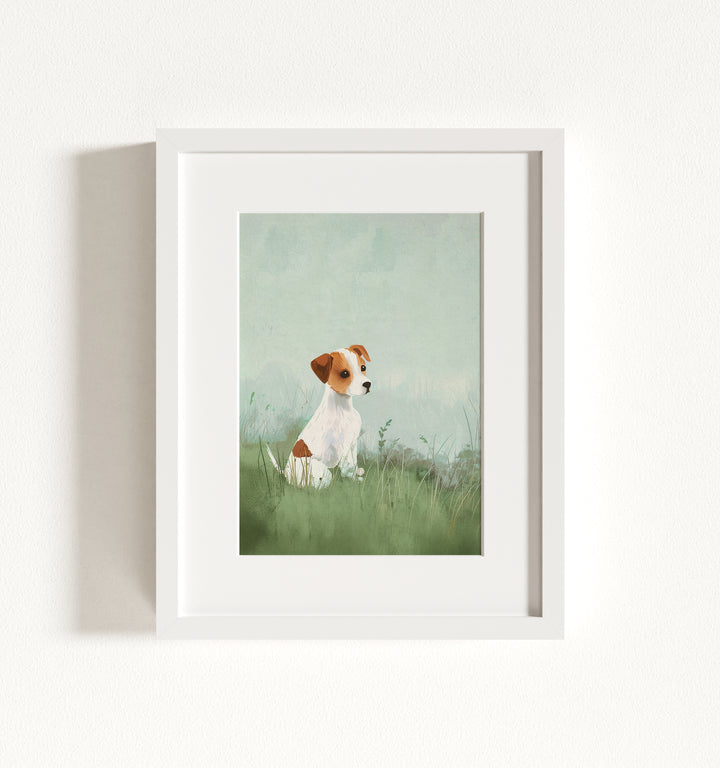 Framed Nursery Art Picture Book Puppies