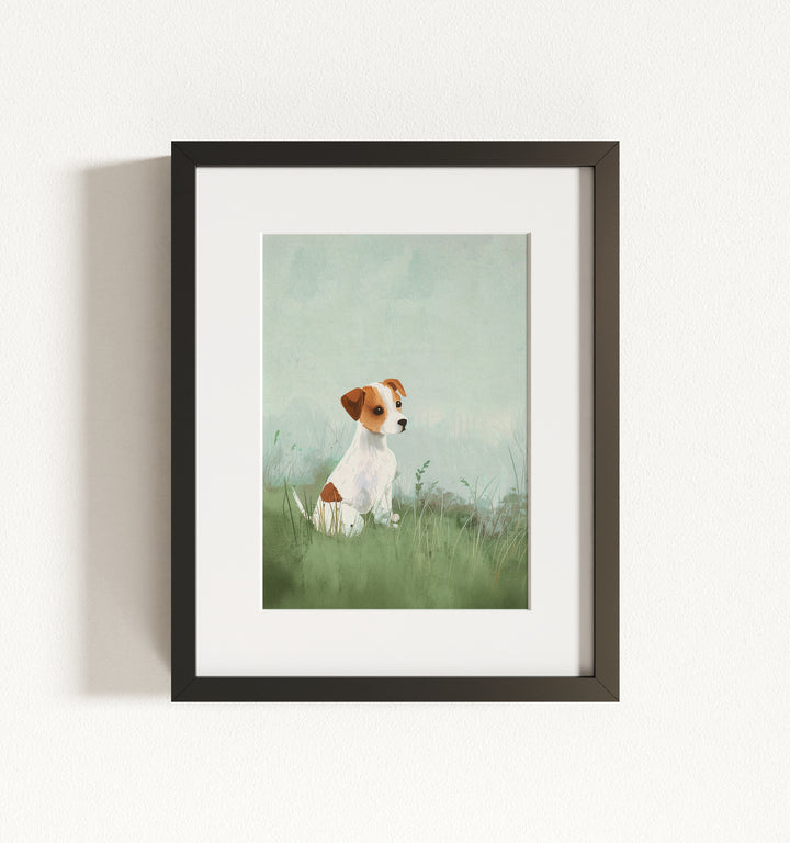 Framed Nursery Art Picture Book Puppies