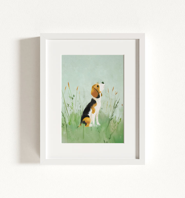 Framed Nursery Art Picture Book Puppies
