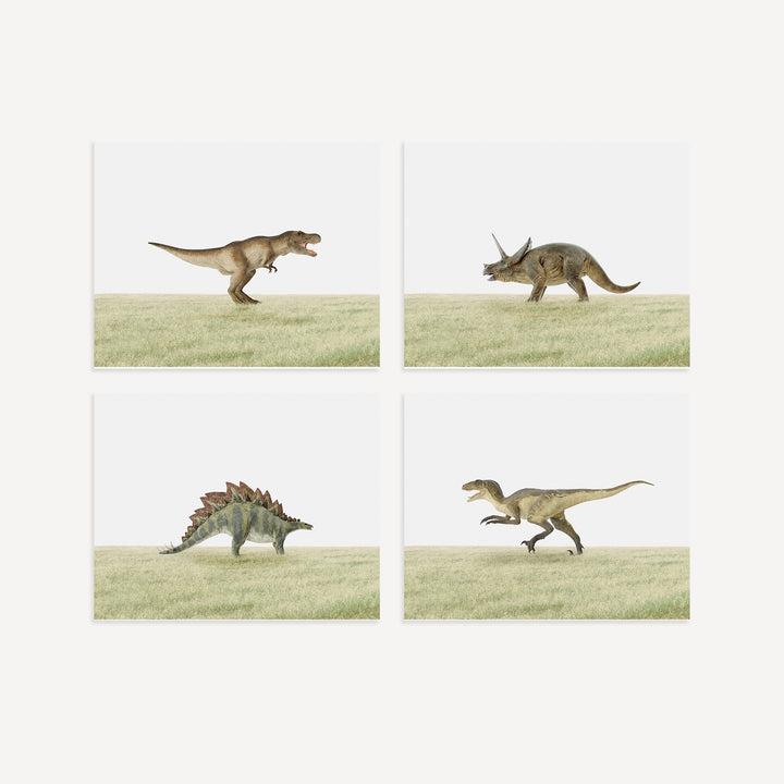 Dinosaurs - Set of 4 Boy Room Decor Prints