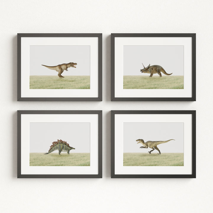 Dinosaurs - Set of 4 Boy Room Decor Prints