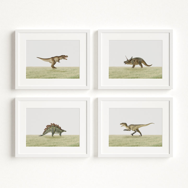 Dinosaurs - Set of 4 Boy Room Decor Prints