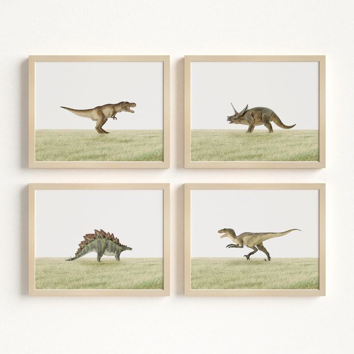 Dinosaurs - Set of 4 Boy Room Decor Prints