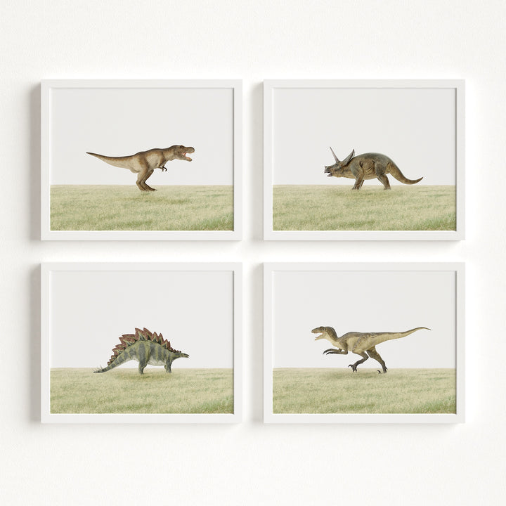 Dinosaurs - Set of 4 Boy Room Decor Prints