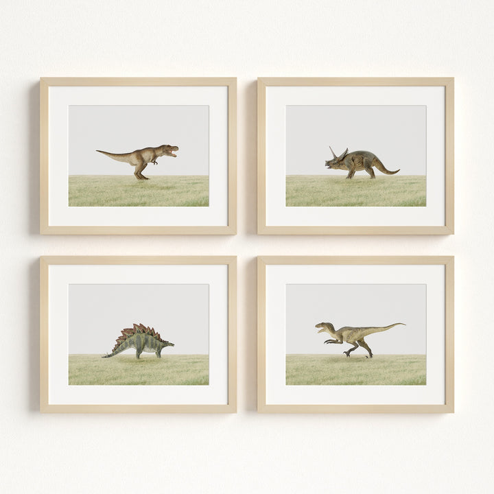 Dinosaurs - Set of 4 Boy Room Decor Prints