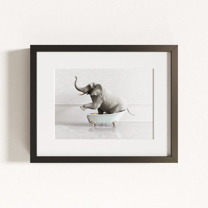 Elephant in Blue Bathtub