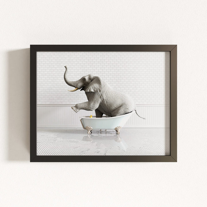 Elephant in Blue Bathtub