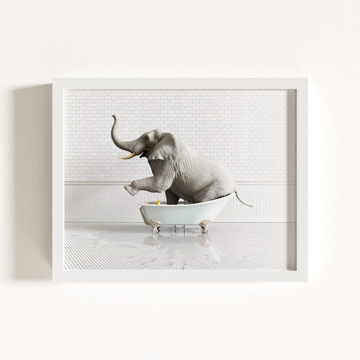 Elephant in Blue Bathtub