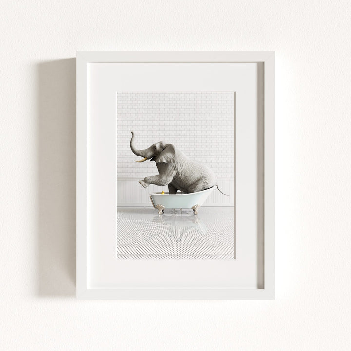 Elephant in Blue Bathtub