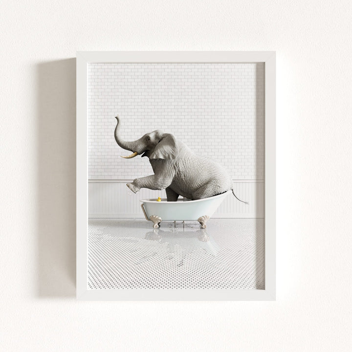 Elephant in Blue Bathtub