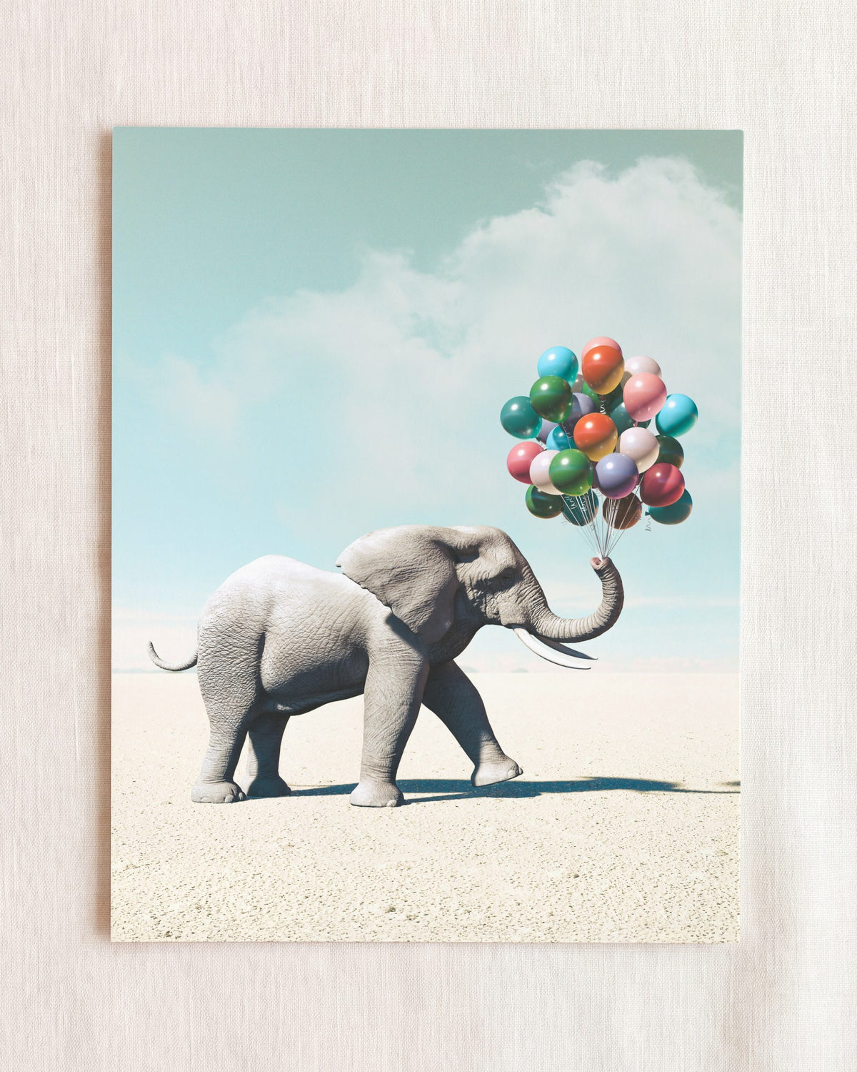 Elephant with Balloons Art Print