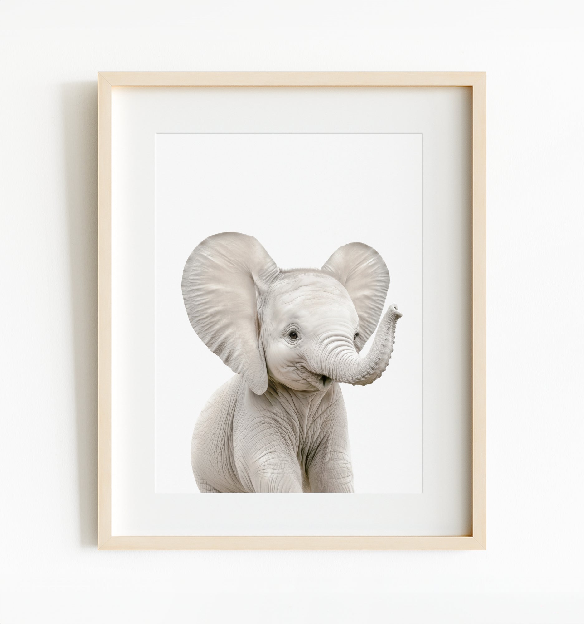Baby Elephant – African Animal Nursery Poster – The Crown Prints