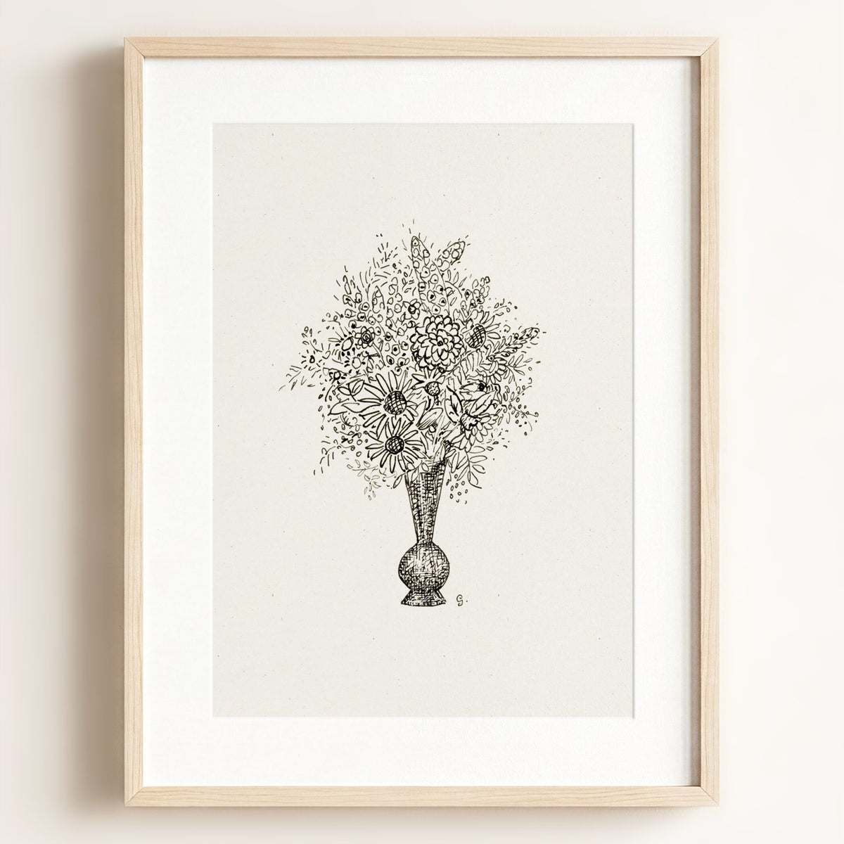 Flower Vase Art Print – Framed