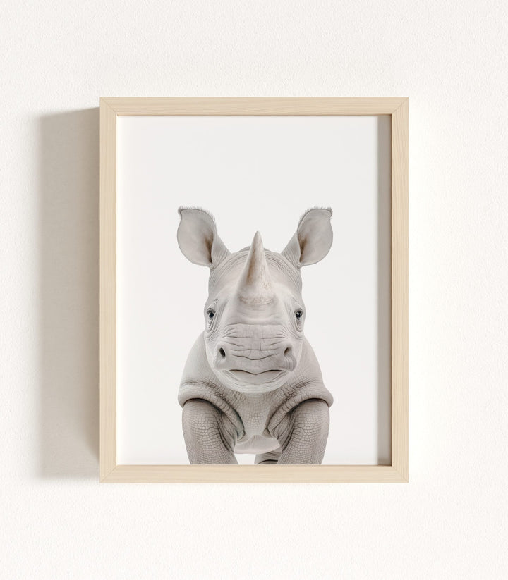 Framed Baby Safari Animals Nursery Decor - African Animals Set of 6