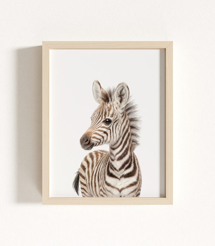 Framed Baby Safari Animals Nursery Decor - African Animals Set of 6