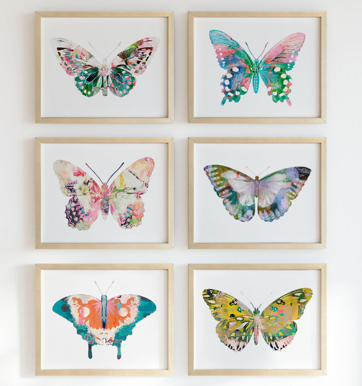 Butterfly Art Prints Set of 6 Framed Prints