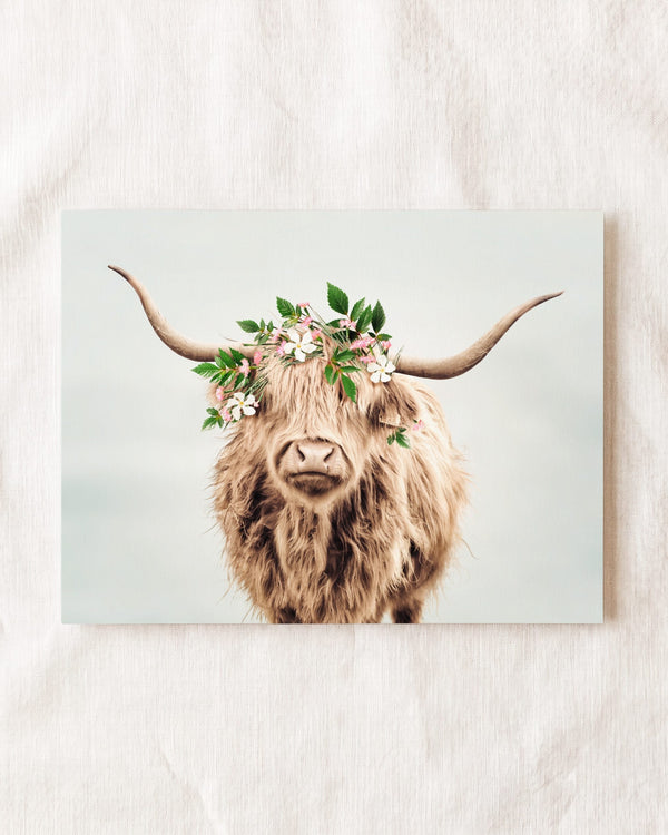 Highland Cow with Flower Crown