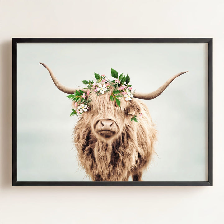 Highland Cow with Flower Crown