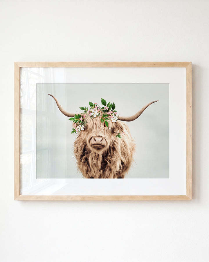 Highland Cow with Flower Crown