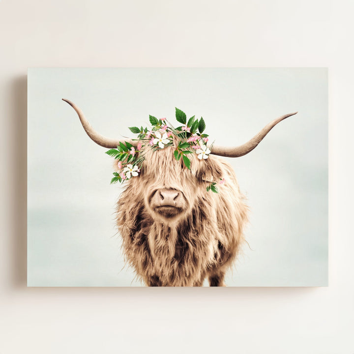 Highland Cow with Flower Crown