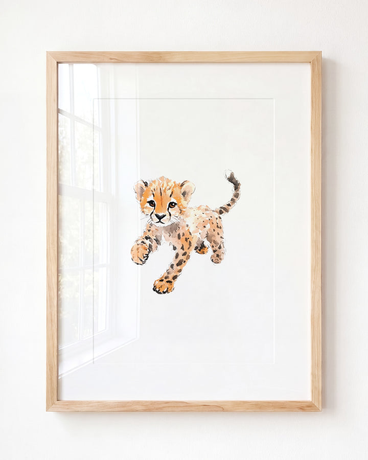 Keepsake Kingdom Watercolor Cheetah Art Print