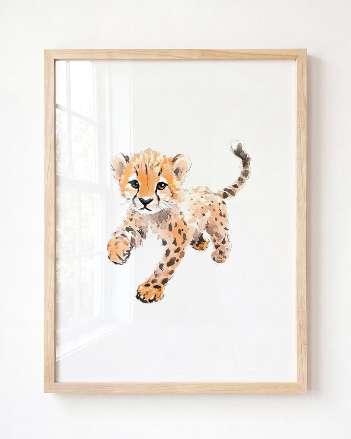 Keepsake Kingdom Watercolor Cheetah Art Print