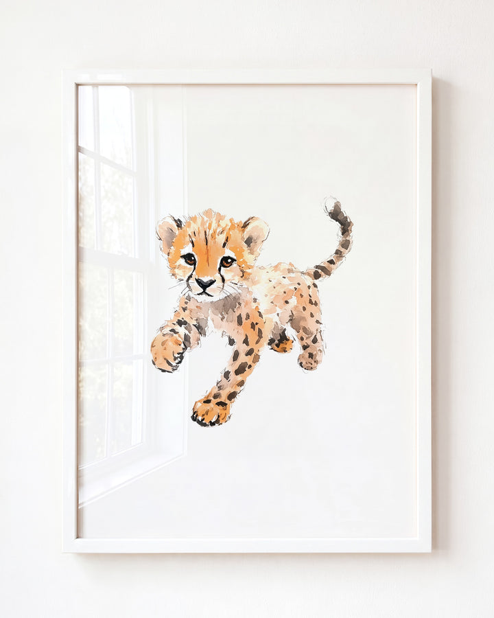 Keepsake Kingdom Watercolor Cheetah Art Print