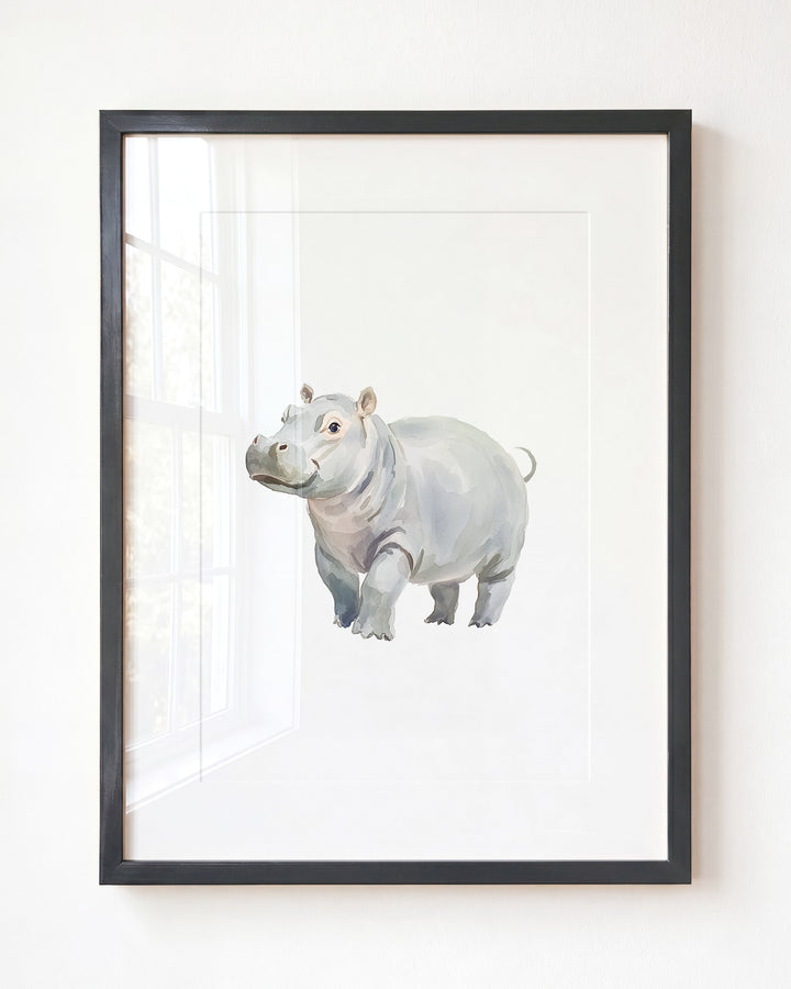 Keepsake Kingdom Watercolor Hippo Art Print
