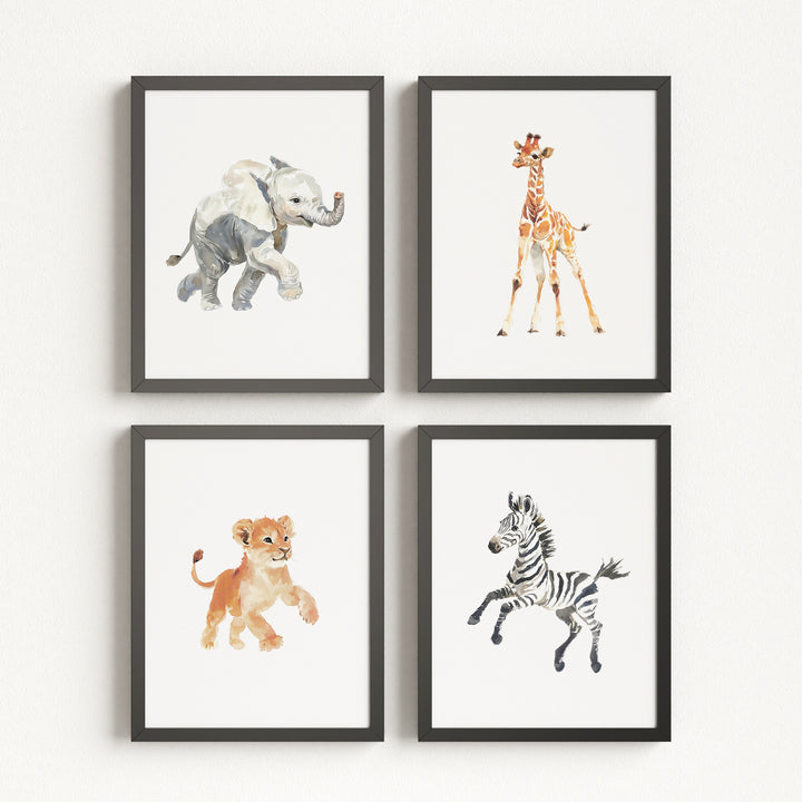 Keepsake Kingdom Watercolor Safari Animals Set of 4