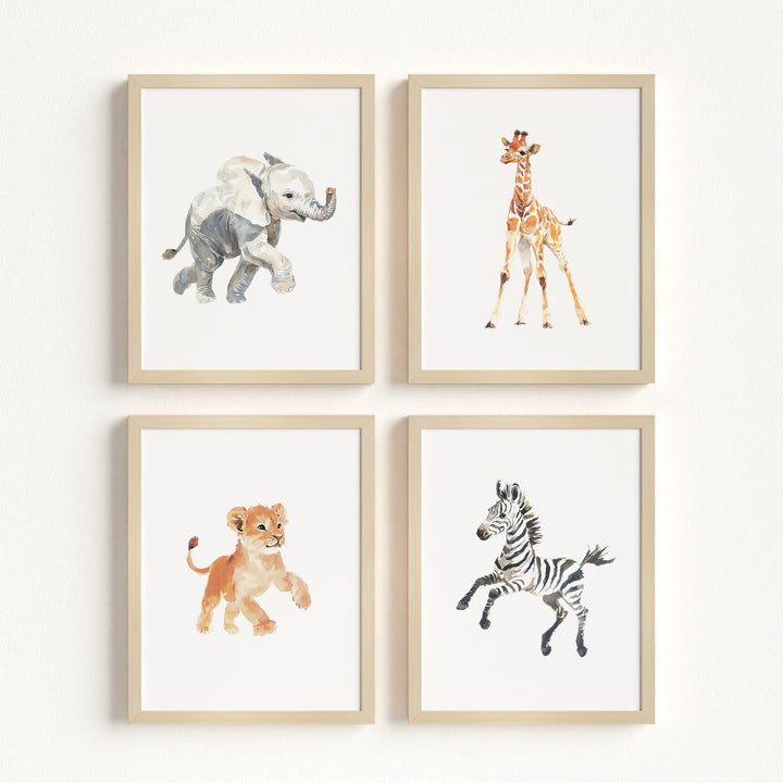 Keepsake Kingdom Watercolor Safari Animals Set of 4