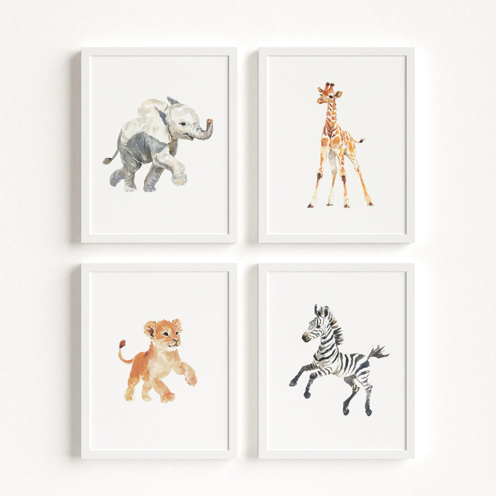 Keepsake Kingdom Watercolor Safari Animals Set of 4