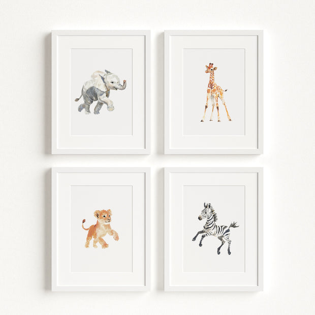 Keepsake Kingdom Watercolor Safari Animals Set of 4