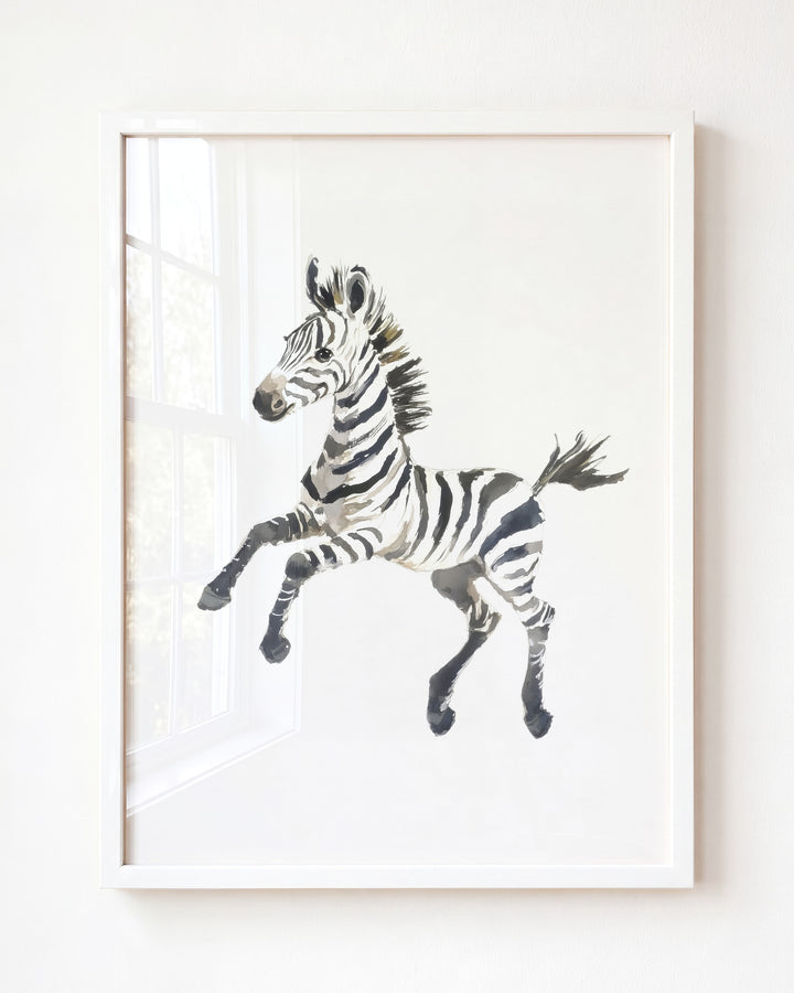 Keepsake Kingdom Watercolor Zebra Art Print