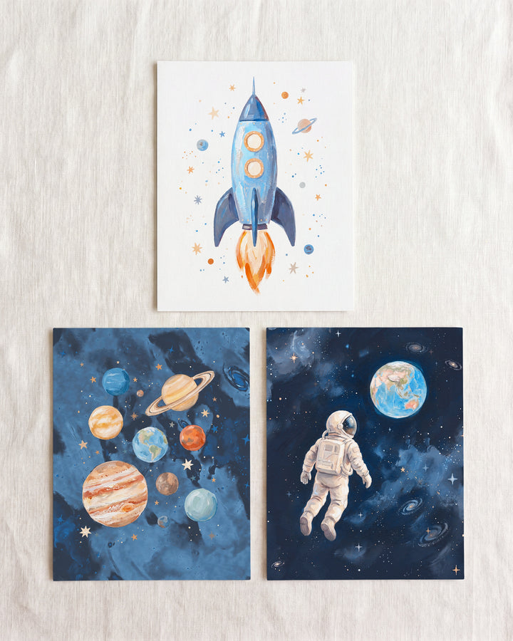 Little Astronaut Nursery Art Set of 3