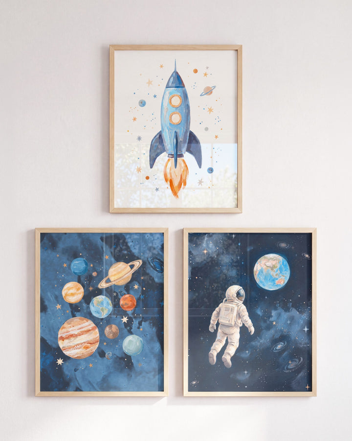 Little Astronaut Nursery Art Set of 3