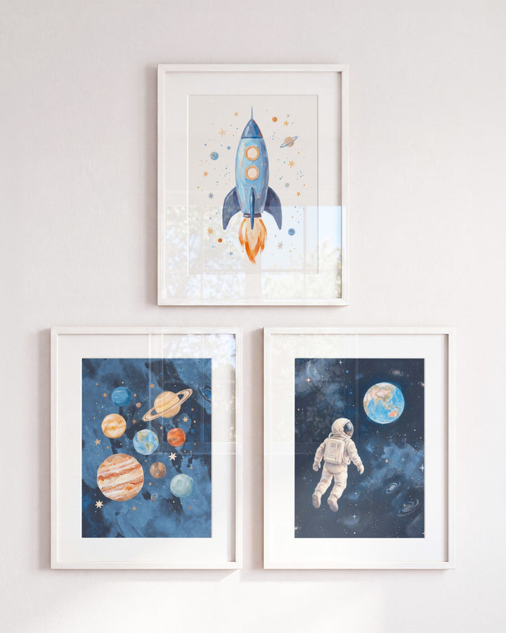 Little Astronaut Nursery Art Set of 3