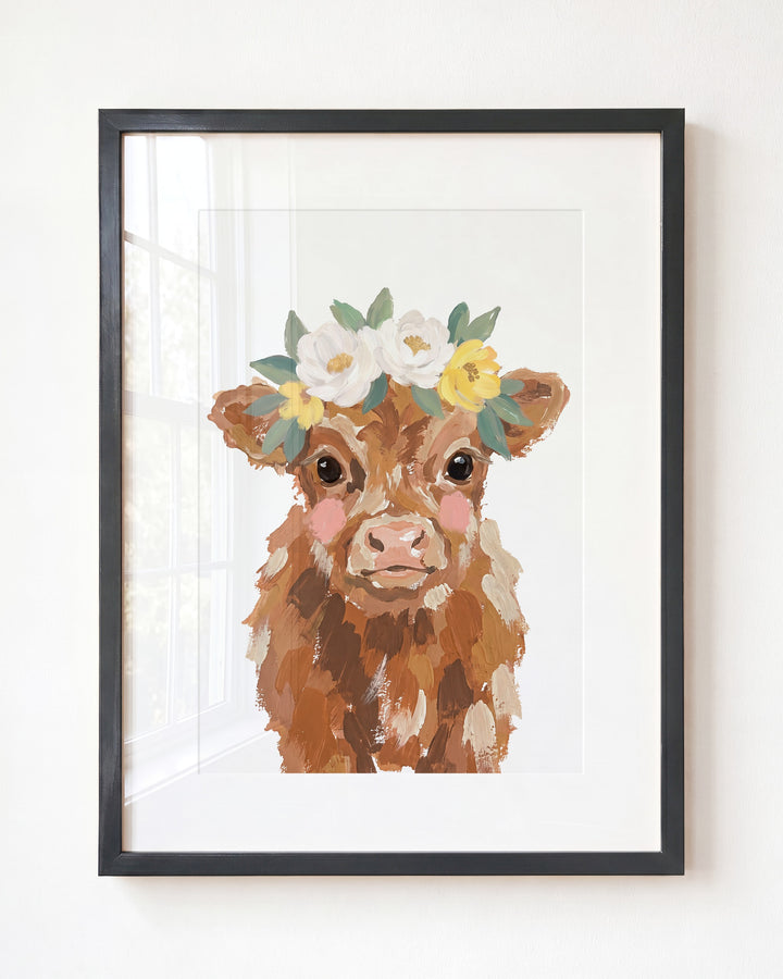 Little Painted Highland Cow