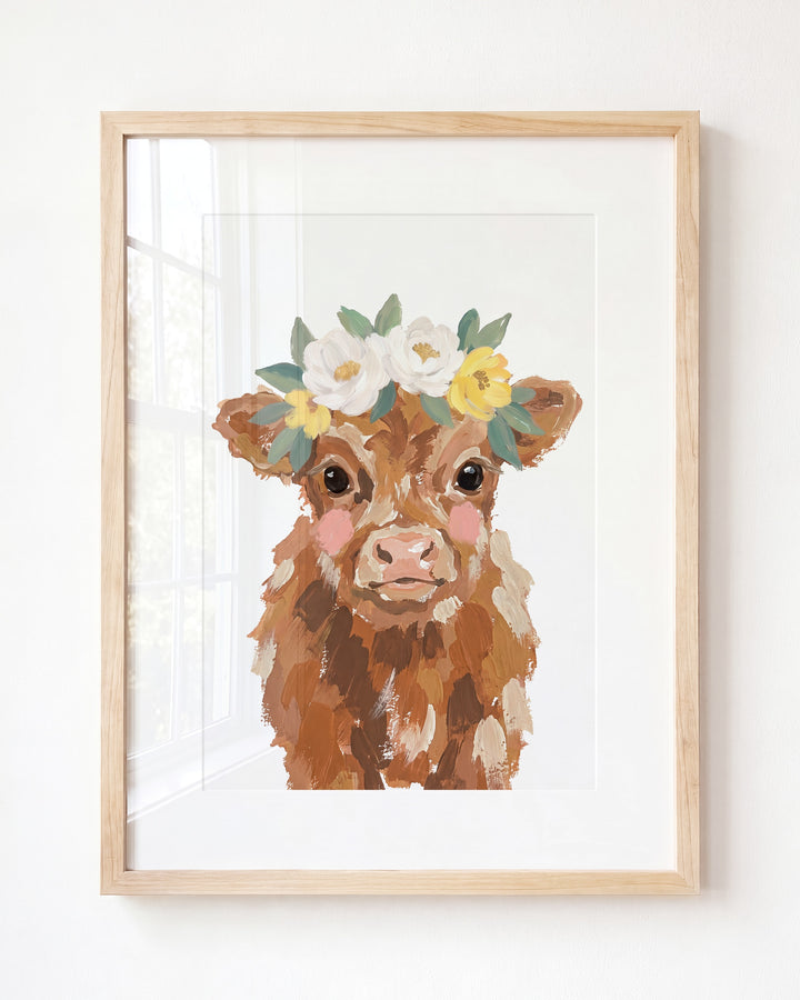 Little Painted Highland Cow