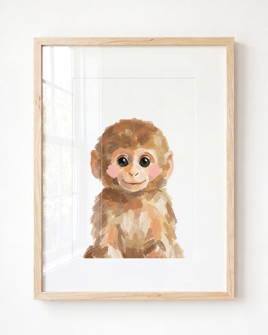 Little Painted Monkey — Framed