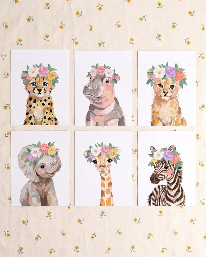 Little Painted Safari Pals Set of 6 - Flowers