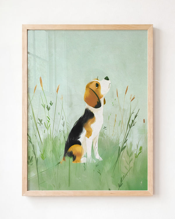 Nursery Art Picture Book Puppies Prints – Framed