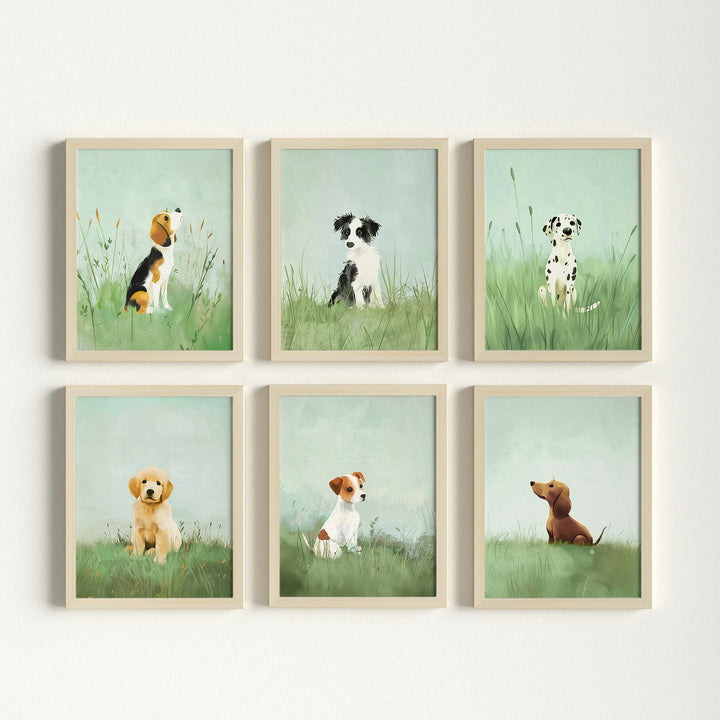 Nursery Art Picture Book Puppies Prints