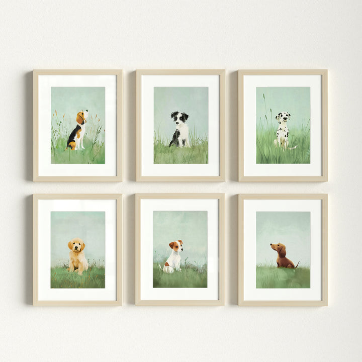Nursery Art Picture Book Puppies Prints