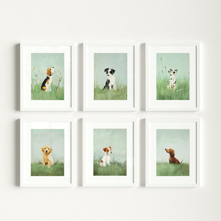Nursery Art Picture Book Puppies Prints
