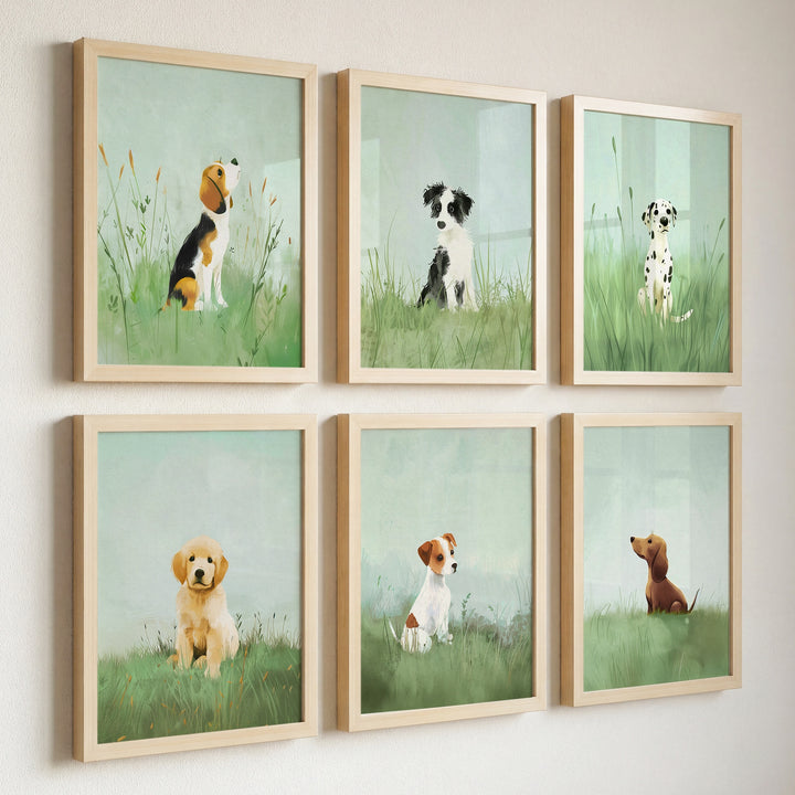 Nursery Art Picture Book Puppies Prints
