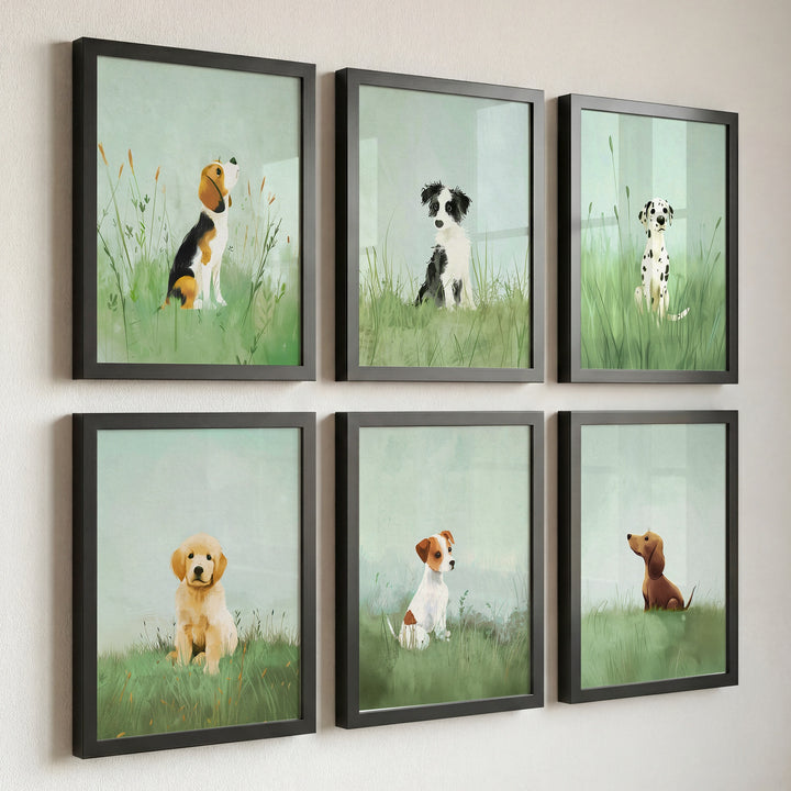 Nursery Art Picture Book Puppies Prints